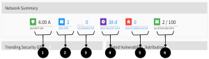 Frontline WAS dashboard | Network Summary panel components